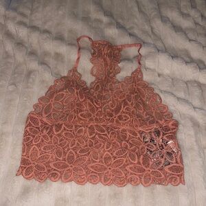 Dusty rose, Daisy, laced, long line bralette size medium